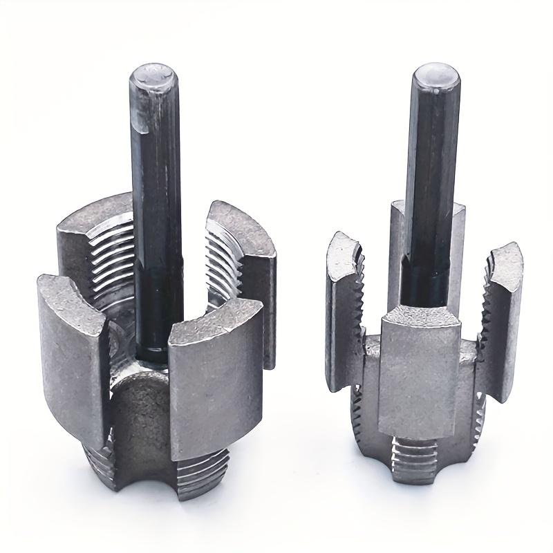 2pcs Metal PPR Water Pipe Thread Repair Tools - Integrated Wire Opener for Inner & Outer Holes, Electric Drill Type, 1/2" - DN15, 3/4" - DN20 Sizes