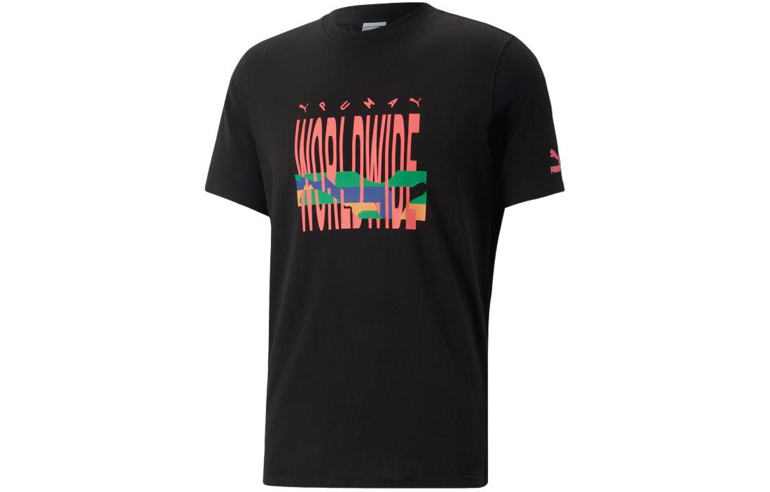PUMA T Shirts Unisex Black Crew Neck Moderate Other 622572-01 XL