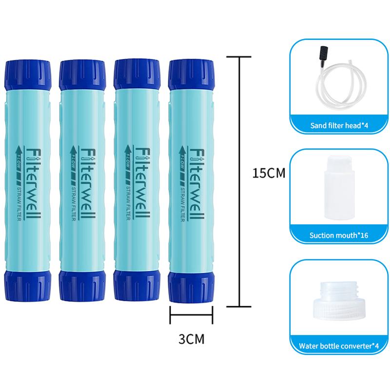 Filterwell Small Outdoor Water Filter Straw Personal Drinking Purifier System For Survival Gear Travel Camping Hiking