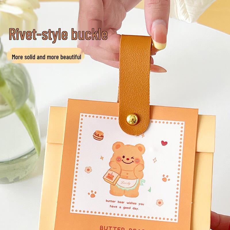 MEIDI Butter Bear Stand-Up Cookie Bags with Handle