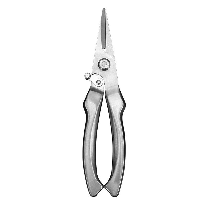 All Steel Pruning Shears Fruit Trees Bonsai Flowers Garden Tools Large Size Sliver Straight Head Crane Gargen Scissors