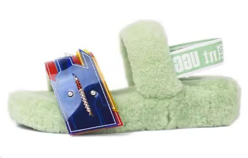 ALIENANT x UGG Стильная сандалия из овчины Женская Зеленая 1151410-GGRDN 36