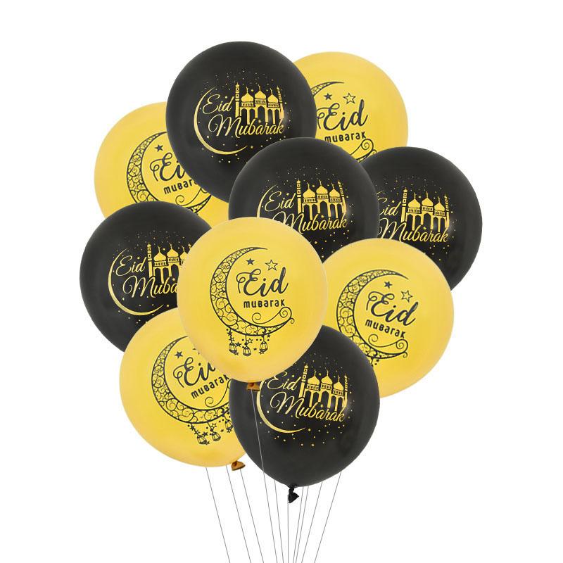 10Pcs Eid Mubarak Latex Balloon Ramadan Kareem Decoration Air Globos Ramadan Mubarak Muslim Islamic Festival Party Supplies 2025