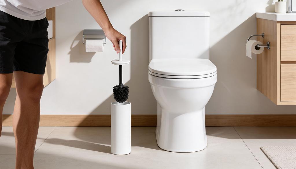 Szczotka Do Toalety WC Teesa Biała Mat Tuba Stal