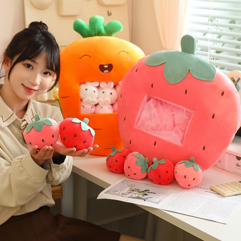Nou amuzant gustare pernă birou pui de somn pernă talie suport fructe serie căpșuni banane avocado jucărie de pluș păpușă fată cadou de ziua de naștere