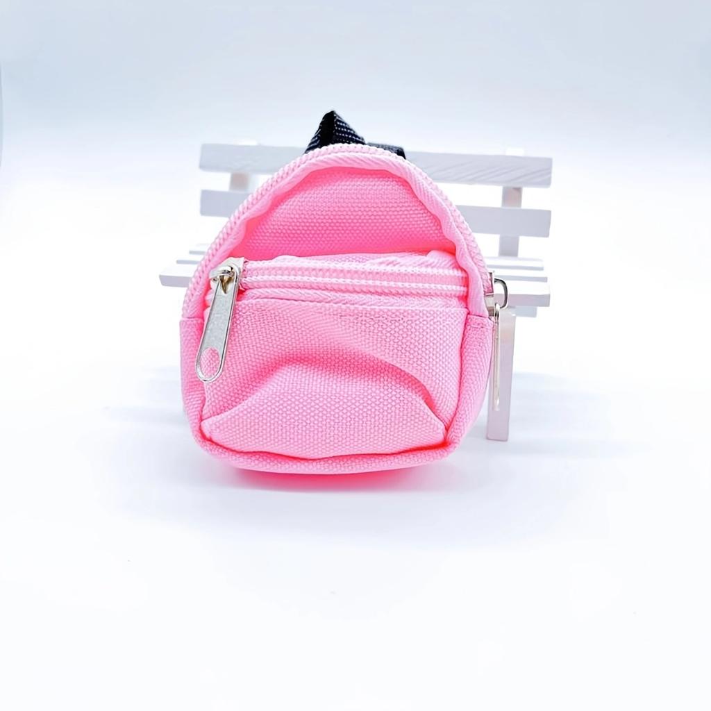 1 Piece Double-Shoulder Zipper Small Coin Purse Keychain Mini Backpack Pendant