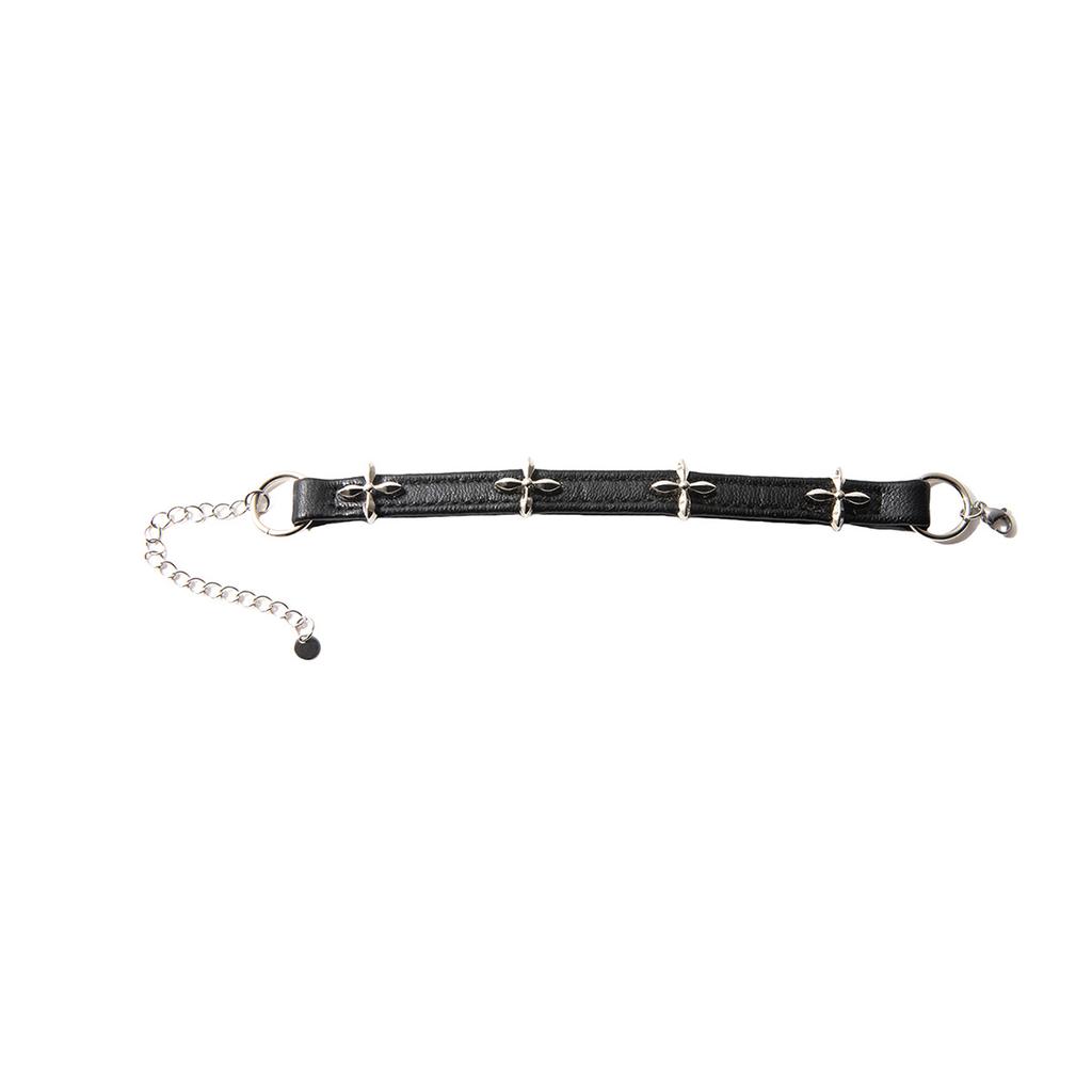 Retro Spice Girl Diablo Cross Bracelet, Niche Punk Leather Hip-Hop Simple Jewelry