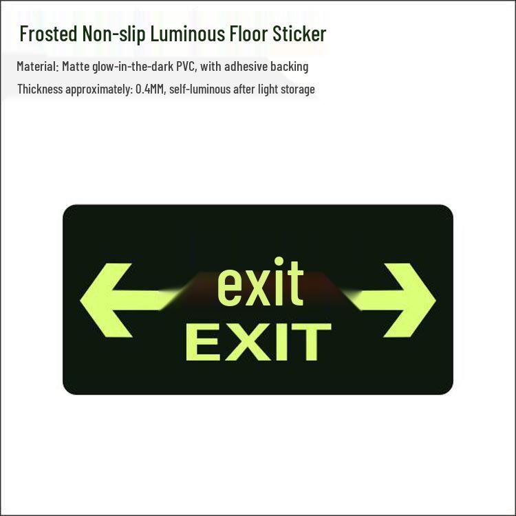 Glow-in-the-Dark Fire Exit Safety Sticker - No Electricity Needed for Stairwell Evacuation