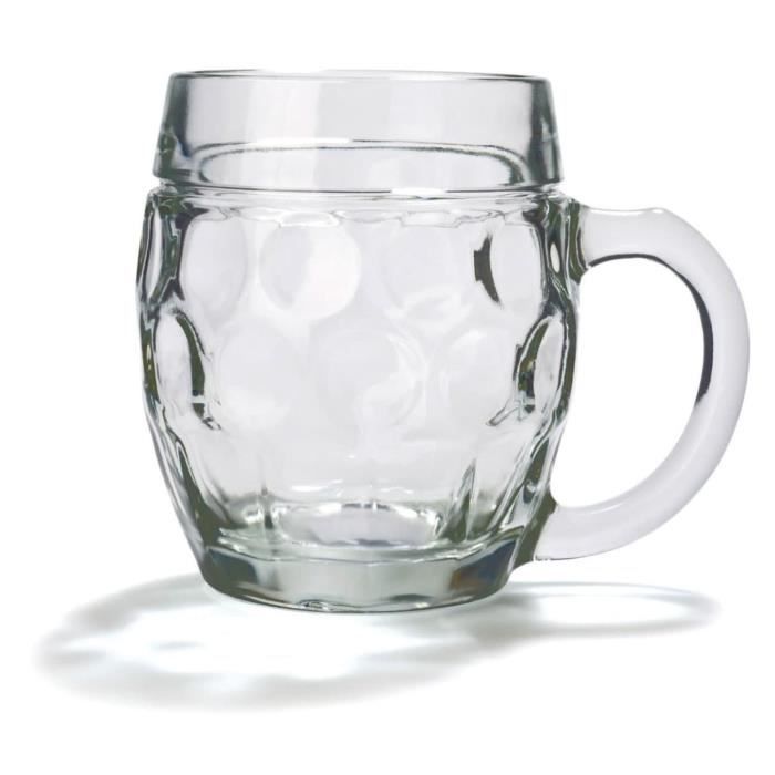 Beer Mug - Tübinger - Set of 6 - 0.4 Liter - Dishwasher Safe - High-end Glass