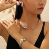 European and American Cross-Border Personalized Geometric Metal Glossy Spring Open Choker Bracelet for Women Punk Simple Necklace Choker