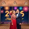 Happy New Year Backdrop Sparkling Effect Celebration Display Disco Ball Background Glittering Design Holiday Background