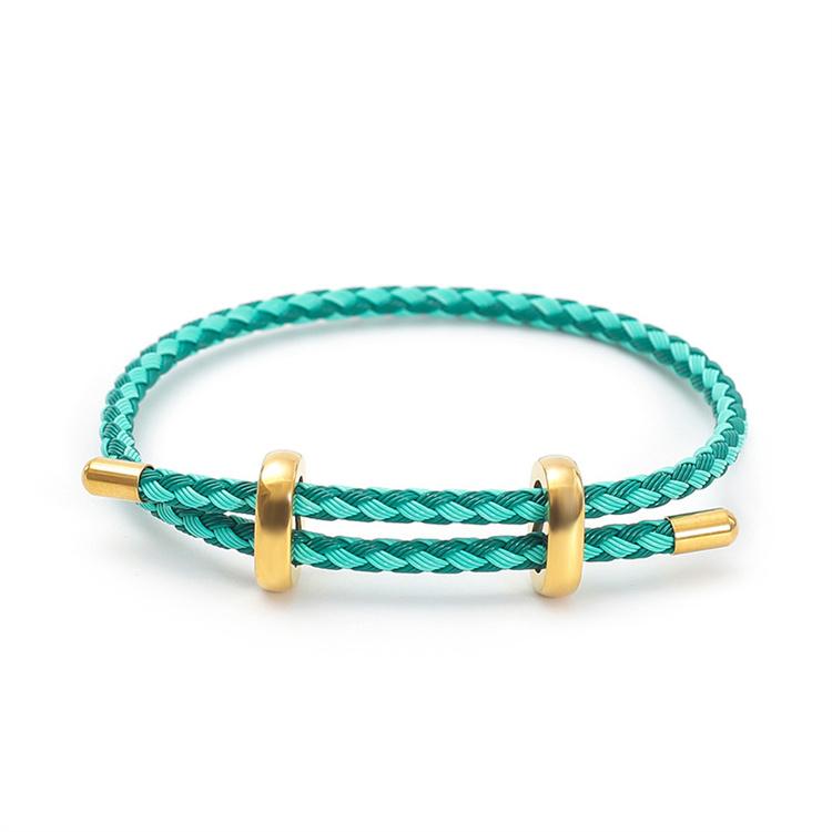8-Shaped Stainless Steel Buckle 3MM Adjustable 20% Lucky Beaded Weave Bracelet Fashionable Couple Jewelry Wire Rope Bangles