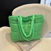 Padded Cloud Tote Bag Solid Color Puffy Shoulder Bag Fashion Space Cotton Handbag  Girls