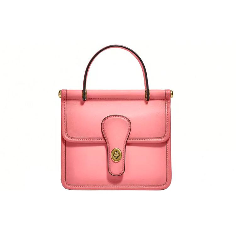 

New COACH Willis Leather Crossbody Bag Shoulder Bag Crossbody Bag Small Size Women s Vintage Distressed Cherry Blossom Pink 5789-B4RRJ 17.8*7.6*16.5CM