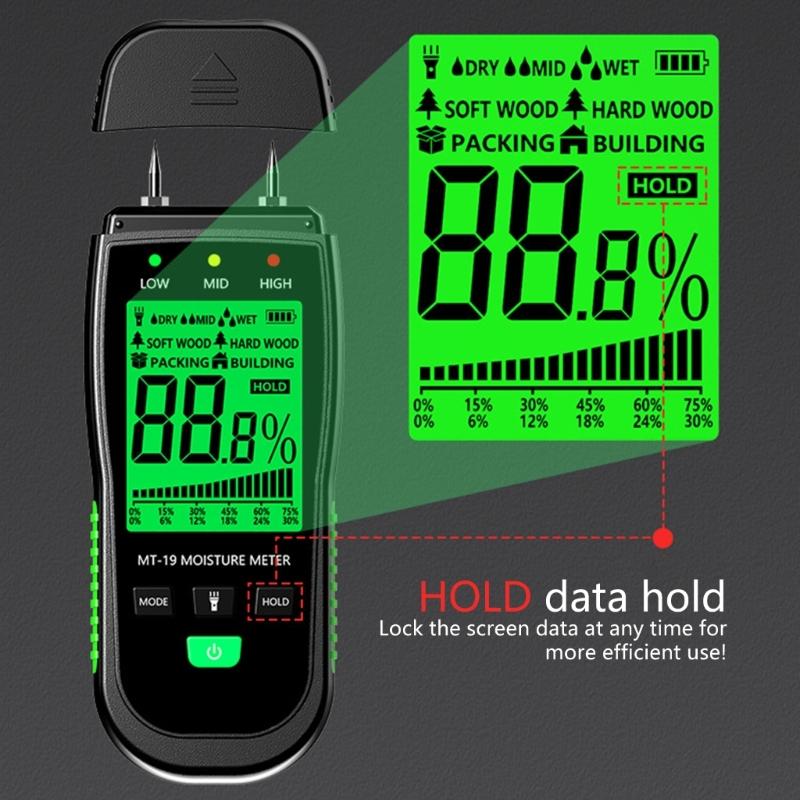 Digital Wood Moisture Meter Humidity Tester Analyzers Measurement Tool For Testing Timber Paperboards Accurate Readings