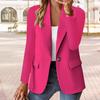 Women Suit Coat Single Button Solid Color Straight Anti-wrinkle Long Sleeve Formal Business OL Commute Style Lady Office Coat Spring Fall Jacket