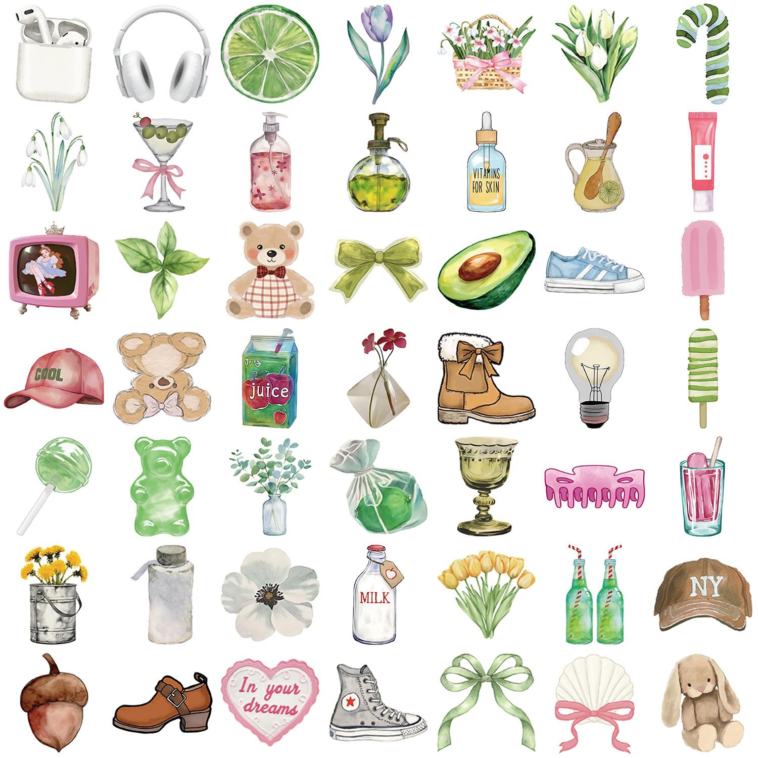 

50 INS Clean Girls Graffiti Stickers Decorate Guitar Laptop Suitcase DIY Waterproof