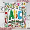 2D flat printing 2pcs Curtain Party Curtain School Learning ABC Digital Printed Polyester Drapes Festive Wall Decor for Indoor