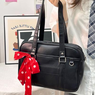 Large Capacity Shoulder Messenger Bags for Women Simple Pu Leather Ladies Handbag College Style Star Girls Tote Crossbody Bag
