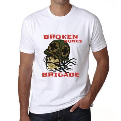 Men's Graphic T-Shirt Broken Bones Brigade Shirt - Military Skull Tee