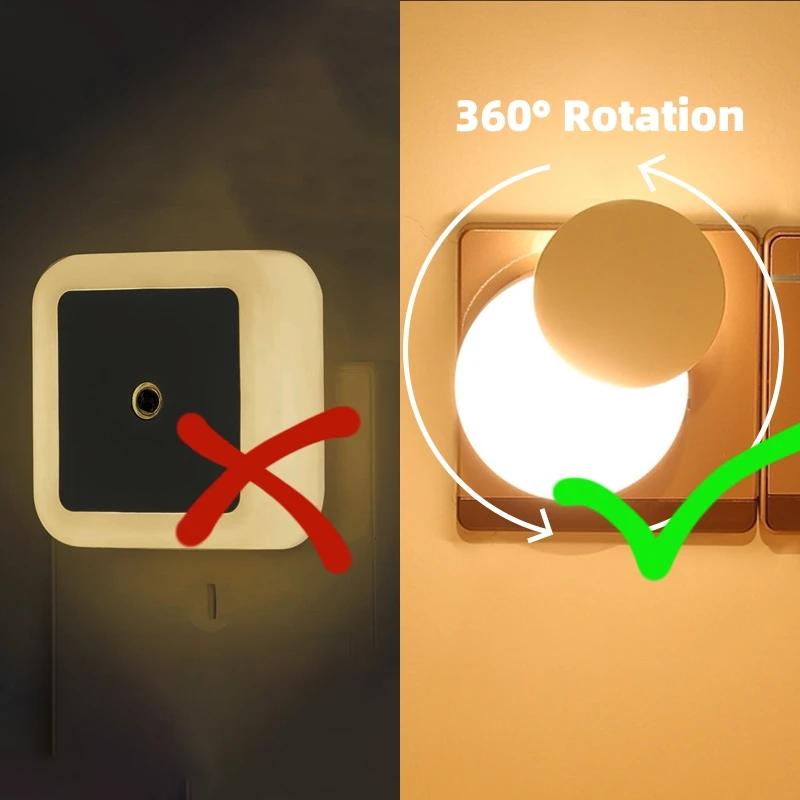 1/2PCS LED Light Control Sensing Lamp Night Light EU US Plug For Baby Children Living Room Bedroom Corridor  Bathroom Light Lamp