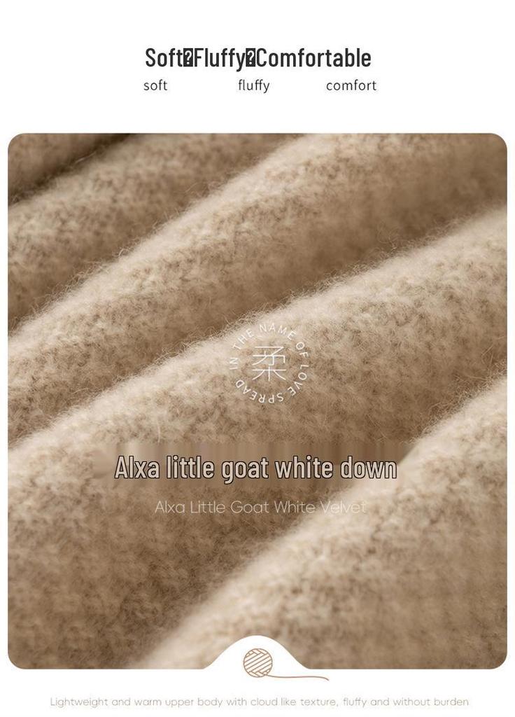 Women's Autumn/Winter Cashmere Knit Cardigan - Versatile Round Neck Elegant Cable Sweater Coat