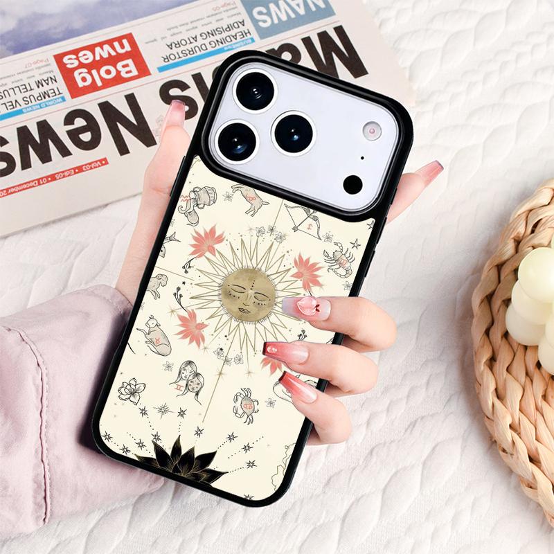 Sun Moons Star Signs Celestial Phone Case For IPhone 17 16e 15 14 13 12 11 Pro Max Air Mini Soft Protective Cover