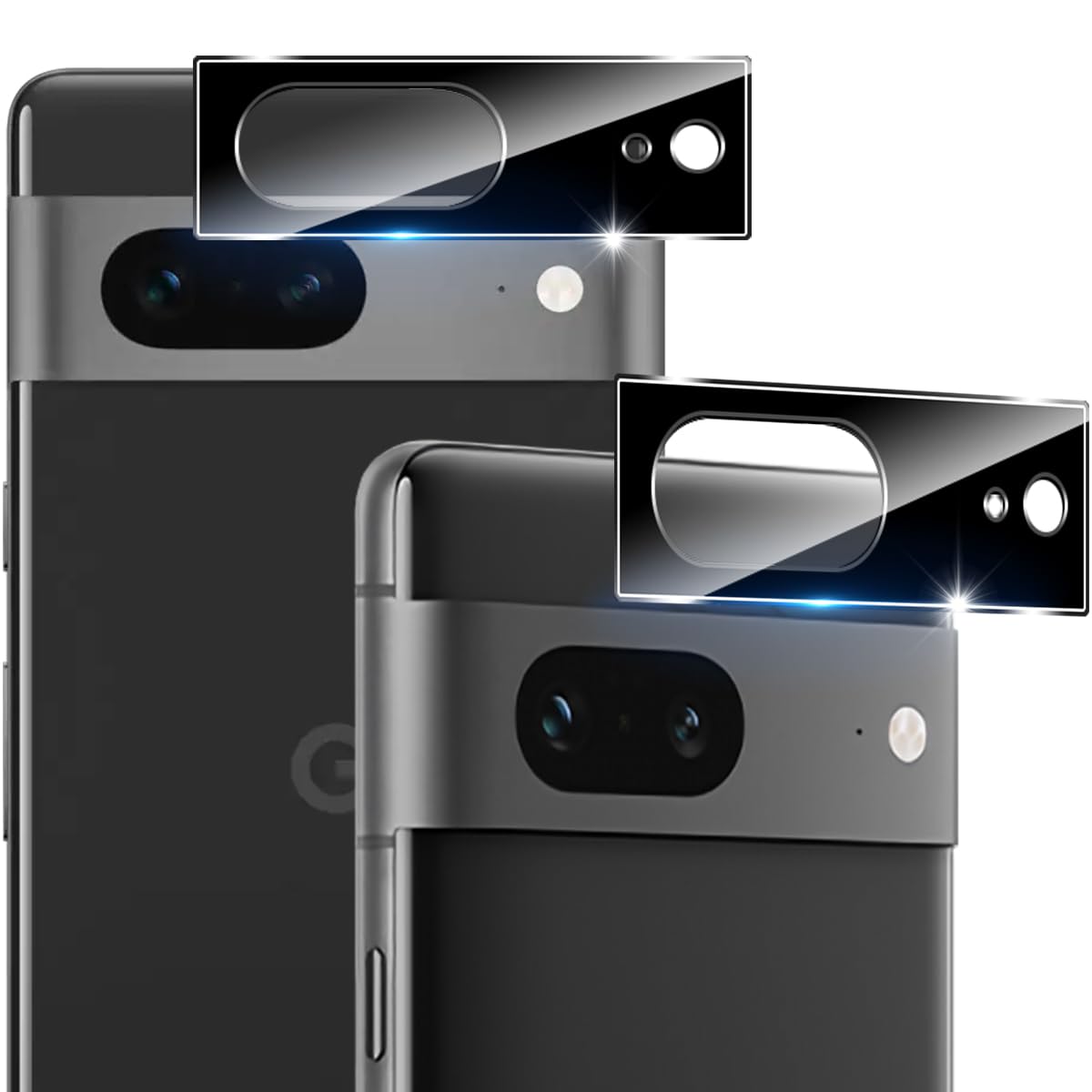 

Compatible with Google Pixel Camera Google Pixel 8 Lens Made in Japan with Asahi 9H Full High Light and Automatic Easy Application 8, 2-Pack Film,