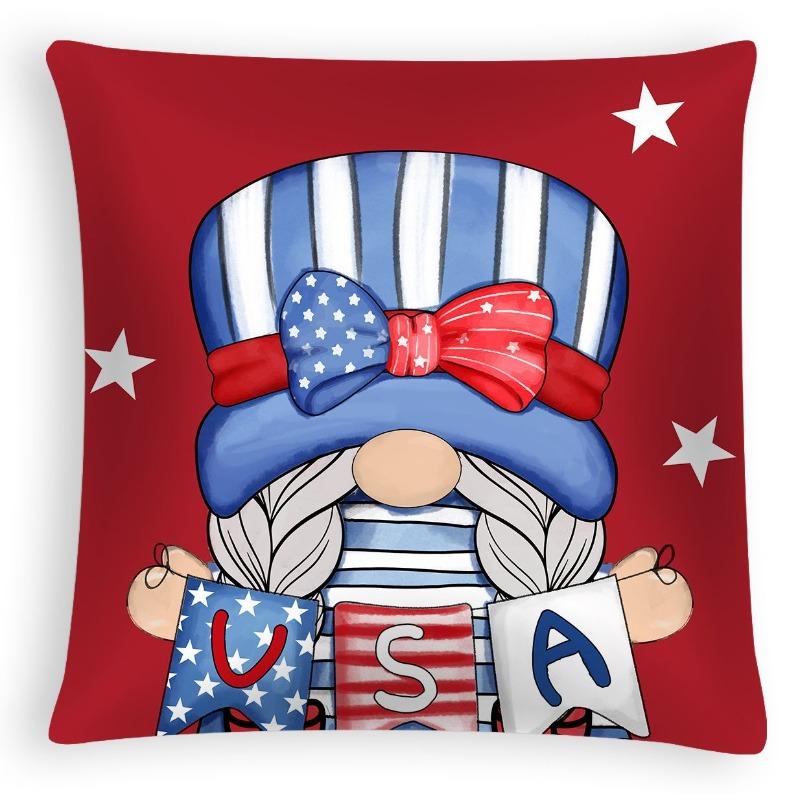 

New American Independence Day Pillowcase, American Peach Skin Velvet Printed Cushion Cover, Sofa Pillow Cover 45 * 45CM (excluding pillow core)