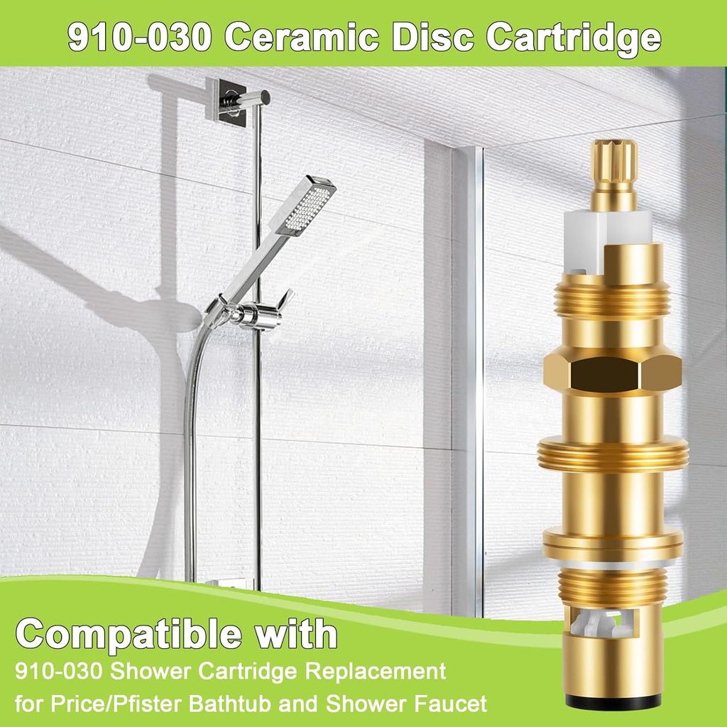 910-030 Ceramic Disc Cartridge Replacement, Compatible with Price/Pfister Shower and Faucet Stem, Shower Valve Cartridge for Tub and Shower Faucet,