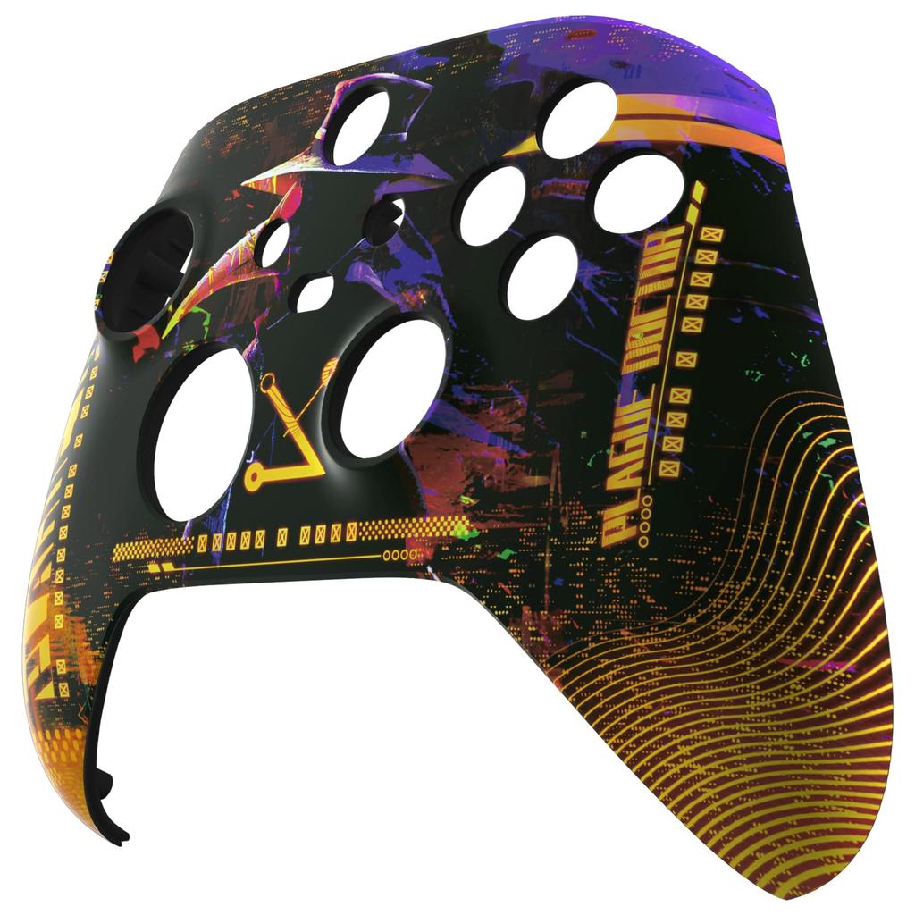 custom front housing shell for Xbox Series featuring an animal print cover faceplate for Xbox Series and Xbox Core not eXtremeRate's X/S, soft-touch