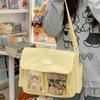 Japan Style Cute School Girl Crossbody Shoulder Bag Preppy Style Large Capacity Messenger Tote Transparent Ita Bag Kawaii