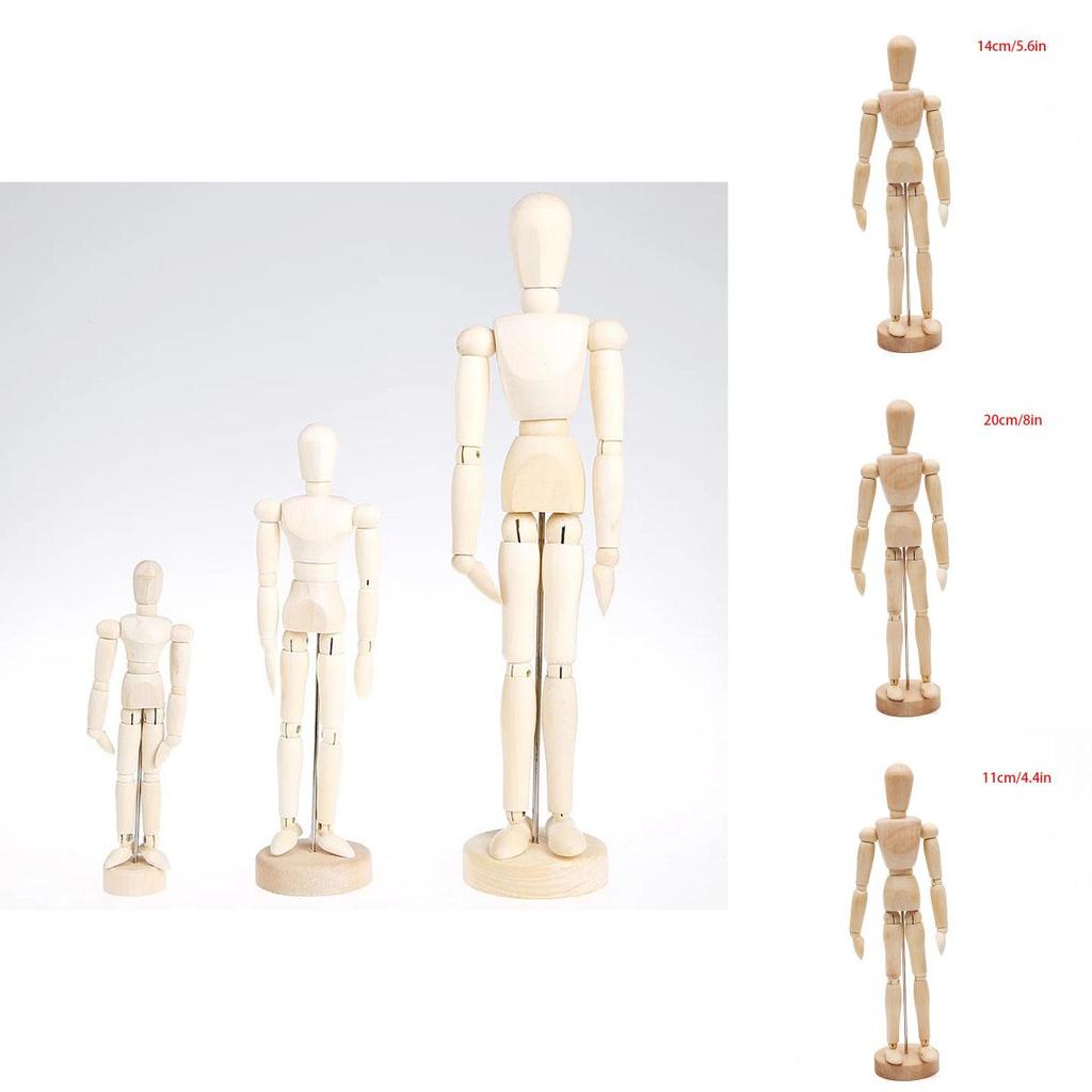 Wooden Human Artist Manikin Drawing Model Unisex Male Female Sketching Tool