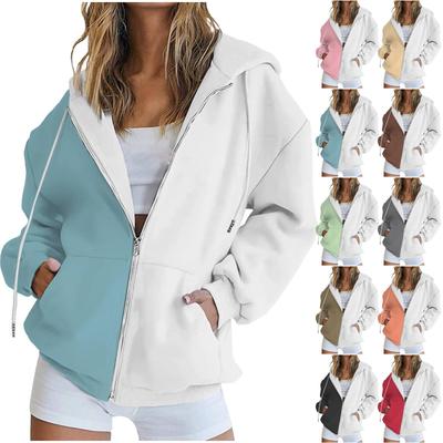 Women's Fashionable Casual  Long-sleeved Pullover Hooded Jacket