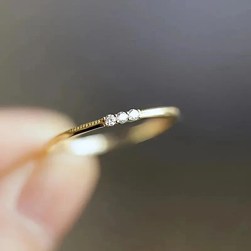 Minimalist Small CZ Finger Rings for Women Metal Silver Color/Gold Color Fashion Versatile Girls Rings Everyday Jewelry