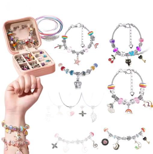 A Kit for Making Bracelets, Necklaces, and Jewelry Pendants for Kids.
