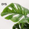 Artificial Monstera Leaves Vivid Fresh Keeping 9 Forked Fake Potted Green Plant Leaves Party Supplies