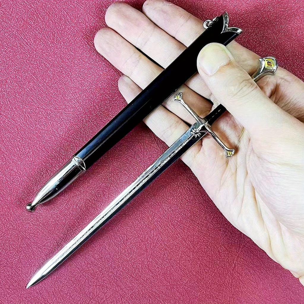8.6inch Baggins Katana Ring Aragorn Sword Metal Ninja Knife Medieval Glamdring Narthil Real Japanese Katana Samurai Sabre Toy