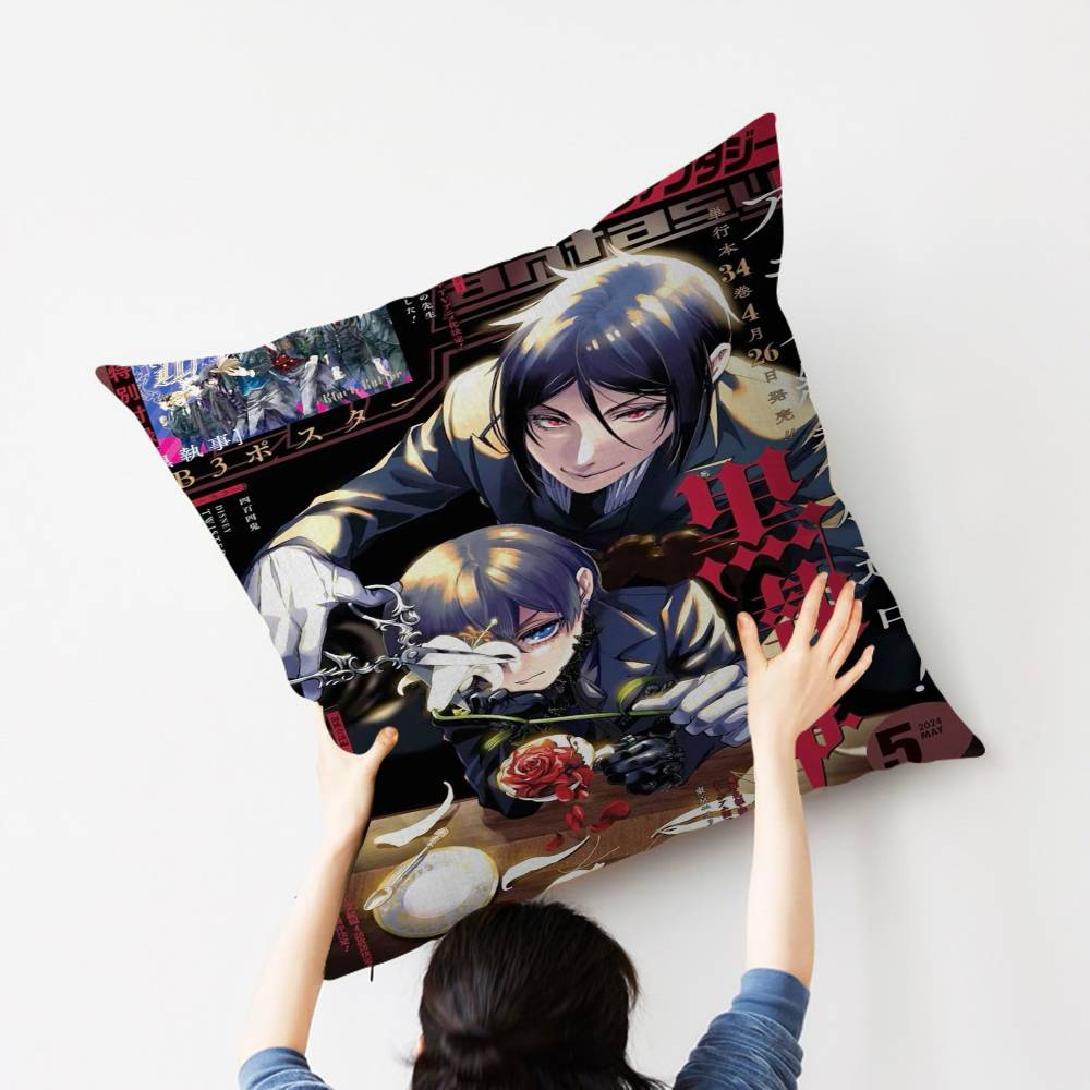 Anime Black Butler Maple Design Cushion Cover Happy Autumn Harvest Decor Holiday Decorati Pillow Cover