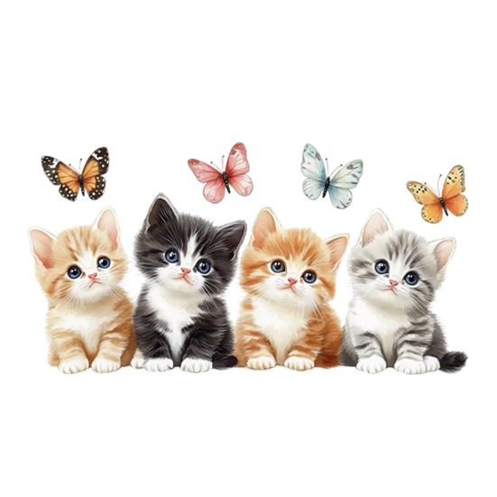Cartoon Wall Stickers Cute Animals Wall Decal Elephant Bear Cat PVC Mural Art for Baby Nursery Kids Bedroom Playroom Classroom Wall