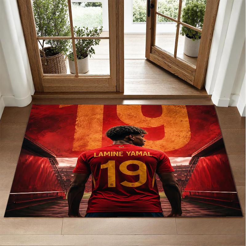 Lamine Yamal Design Crystal Velvet Rug Soft Decorative Mat for Bedroom Entrance