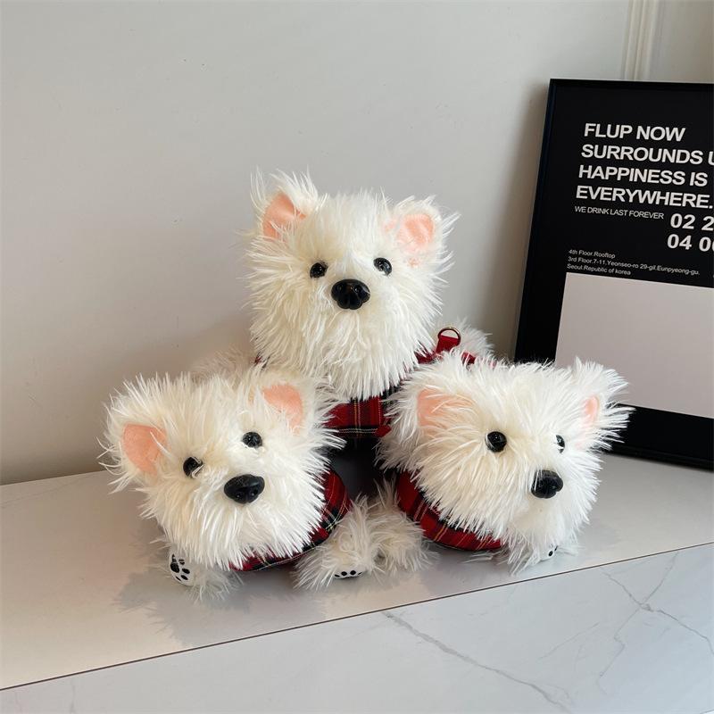 Japanese Cute West Highland Puppy Messenger Bag Female Cartoon Plush Versatile Soft Girl Handbag