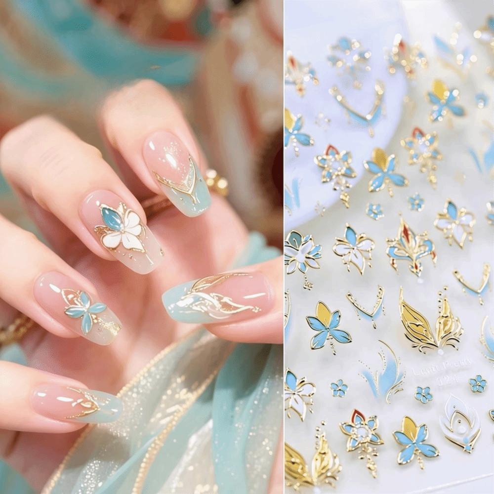 Imitation Gemstone 5D Nail Stickers Shiny Palace Nail Decals Nail Decorations DIY Manicure