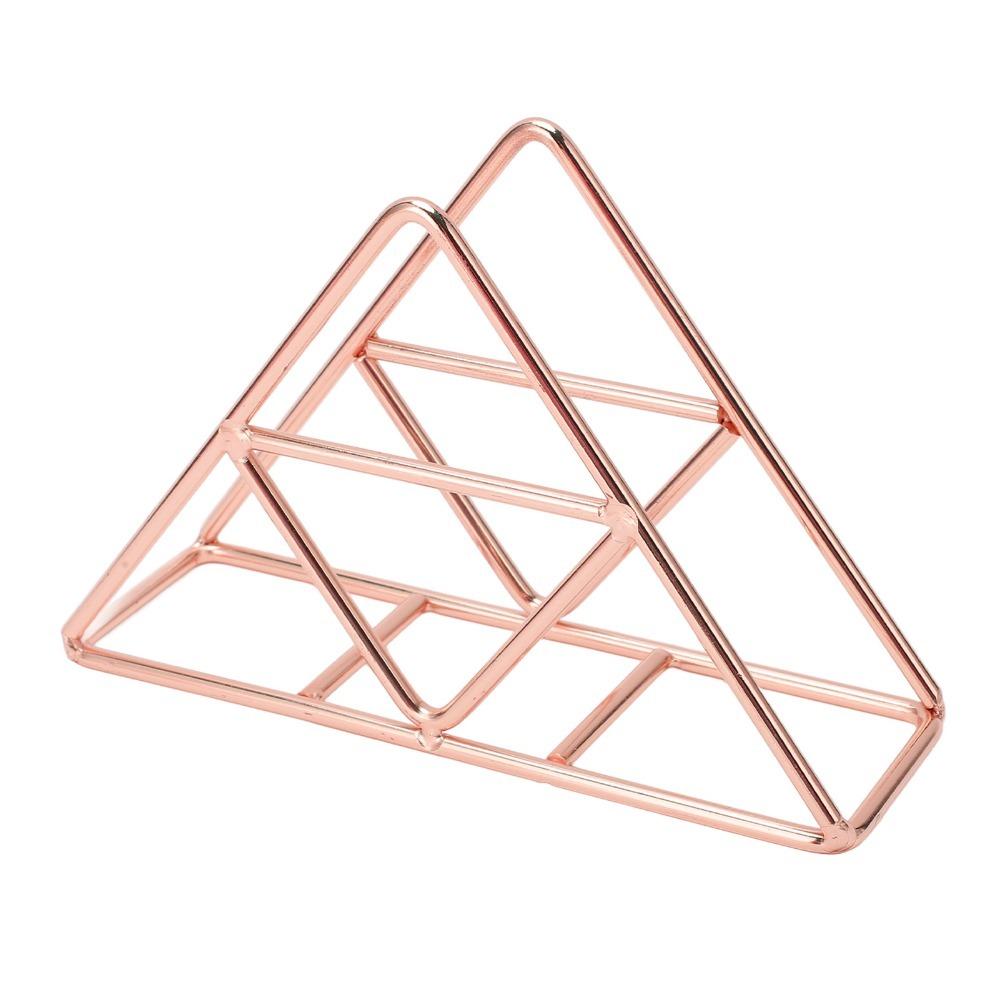 Rose Gold/Gold Napkin Holder Triangle Decorative Metal Paper Napkin Holder Elegant Metal Wrought Iron Iron Napkin Holder