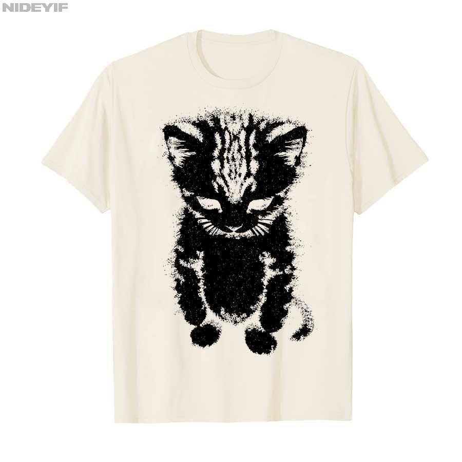 El Gato Sad Kitten Funny Meme Sad Crying Munchkin Cat Trendy T-shirt For Men Women 100% Cotton T Shirts Short Sleeve Tops P710