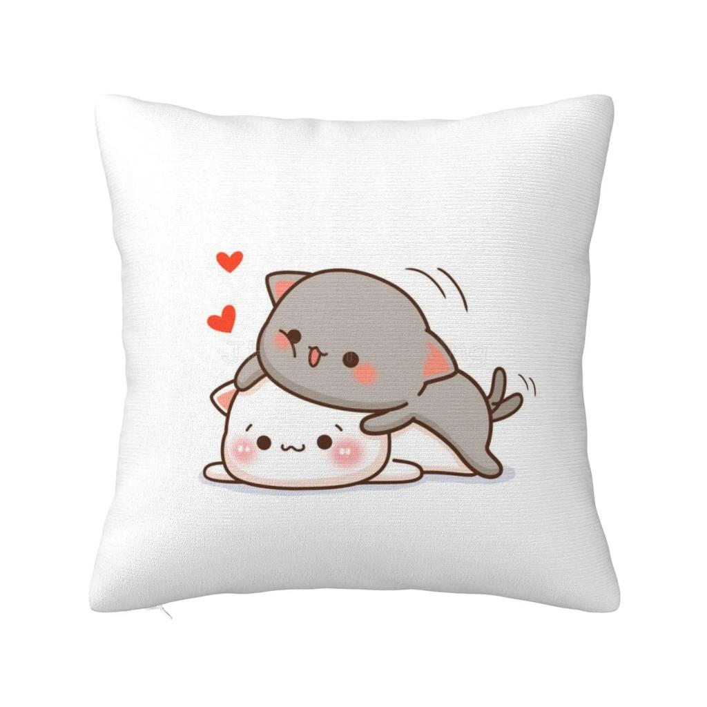 Peach and Goma Pillow Case Mocha Mochi Peach Cat Cushion Cover Pillow Cover Decorative Pillows for Sofa Car Pillowcase Xcm