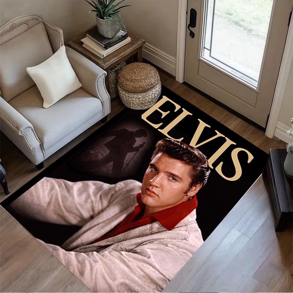 Elvis Presley: Music Legend Floor Mat Perfect for Dormitory Game Room Living Rooms Playrooms Antislip Carpet Decorate Offices Wedding Party Gift