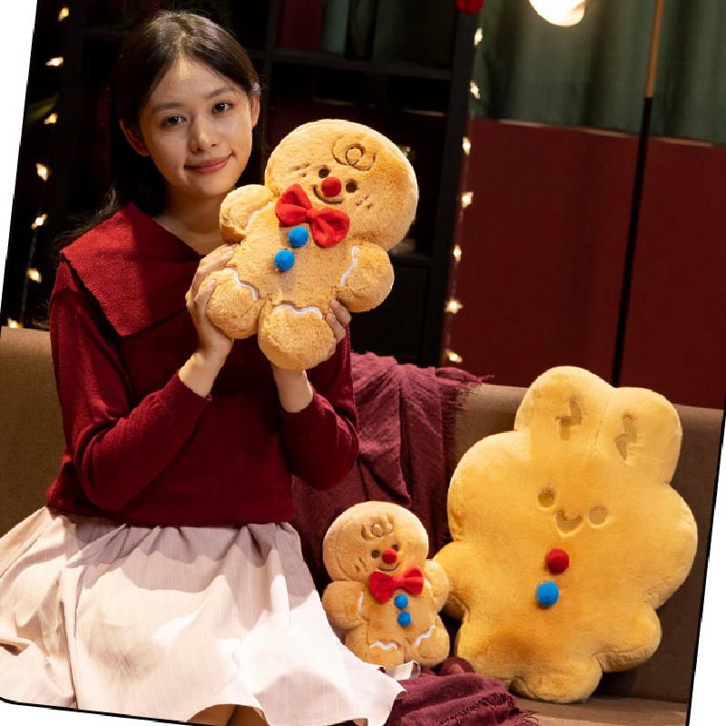 Christmas Gingerbread Man Plush Rabbit Toy Stuffed Animal Doll Xmas Decor Home