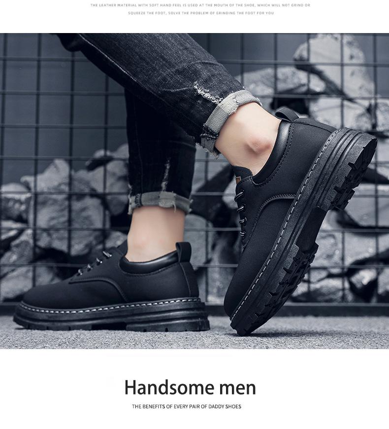 Men's Autumn Martin Ankle Boots - Trendy & Versatile Yellow Thick Sole Work Shoes