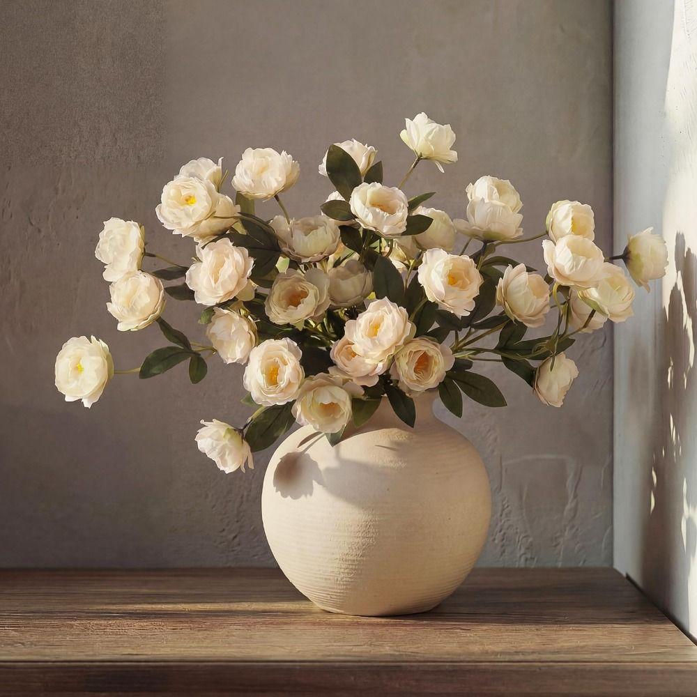 Lifelike 5 Flowers/Bundle Artificial Flowers Real Touch with Stems Fake Peony Floral Arrangements Fake Flower Bouquets Wedding